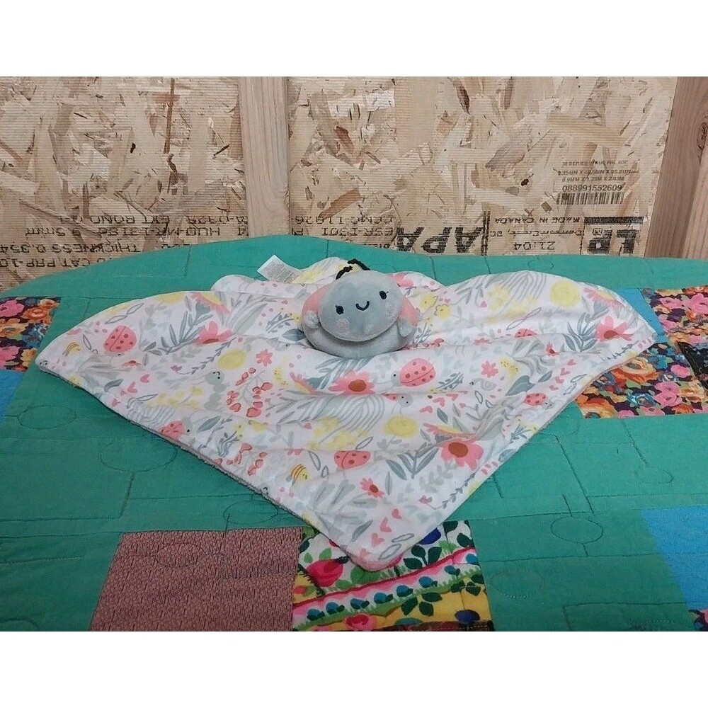 Carters Pink Ladybug Lovey Plush Floral Baby Security Blanket